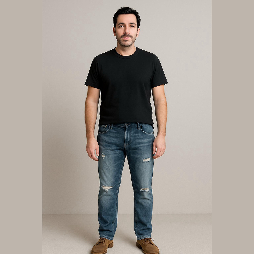 TK Axel Men's Blue Denim Slim Bootcut Jeans Size 38x32